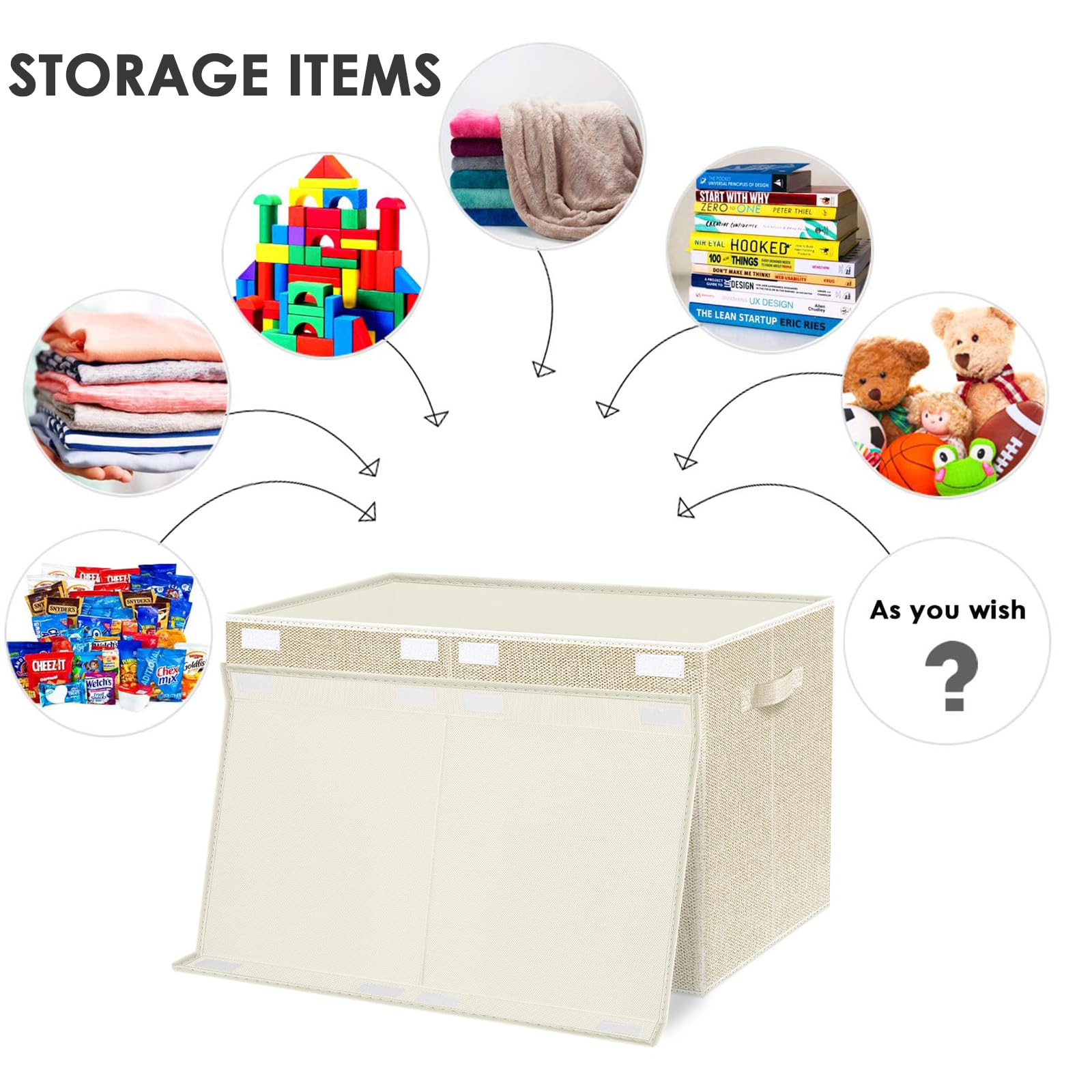 VERONLY large toy box chest fold flat illustrates compact storage when not in use.