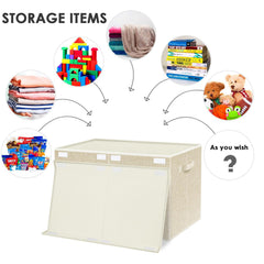 VERONLY large toy box chest fold flat illustrates compact storage when not in use.