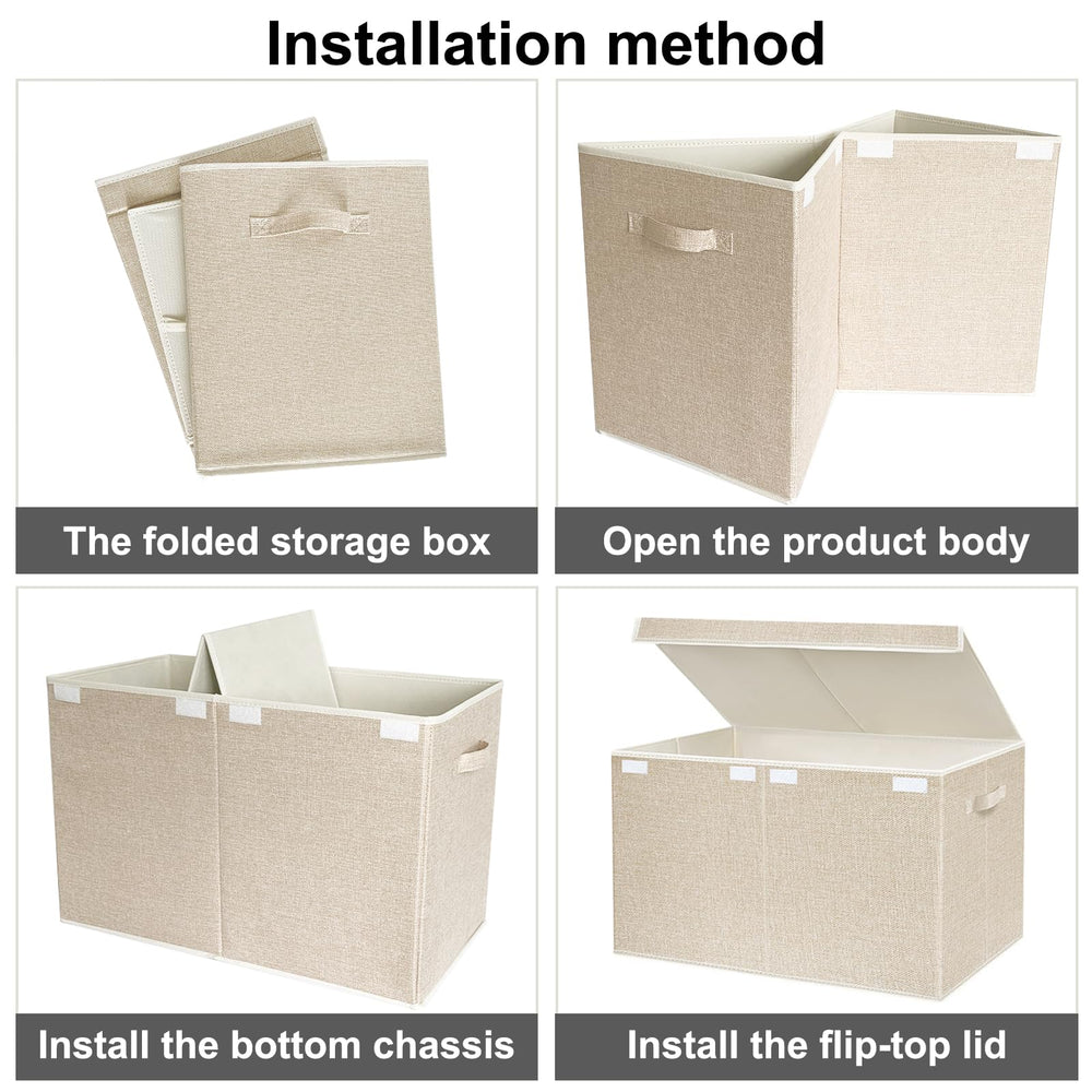 VERONLY large toy box chest with handles supports moving heavy bins.