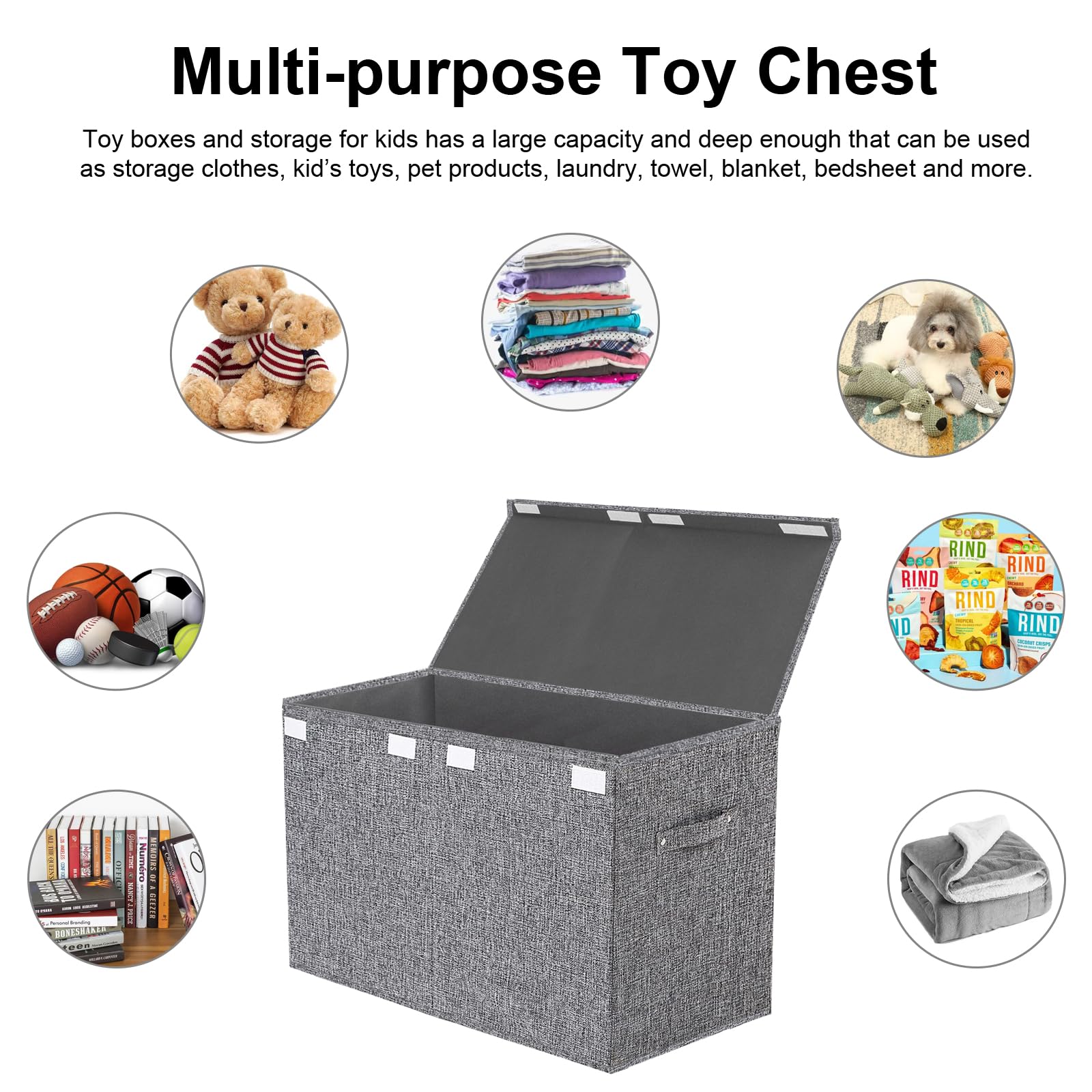 VERONLY multi-purpose storage bin gray suited for playrooms and nurseries