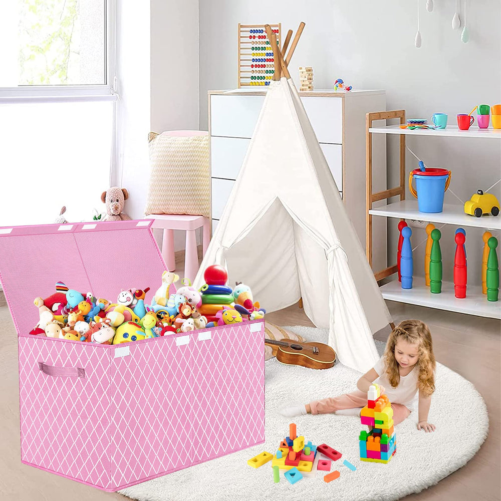 VERONLY pink storage bin suits bedroom decor while keeping clutter contained