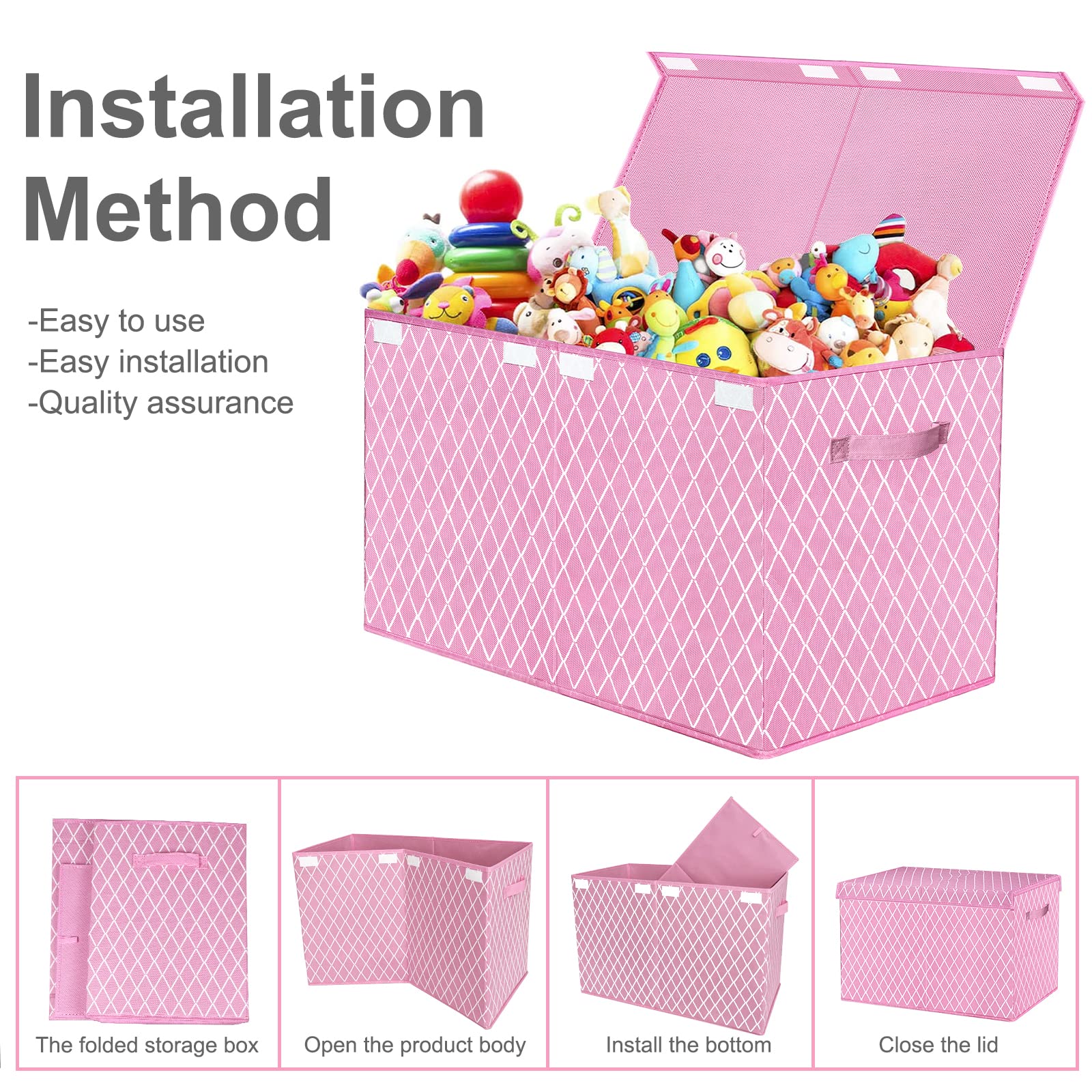 VERONLY collapsible toy box folds flat for easy storage when not in use