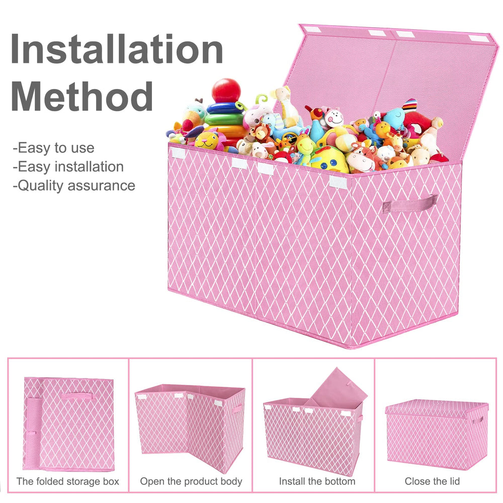 VERONLY collapsible toy box folds flat for easy storage when not in use