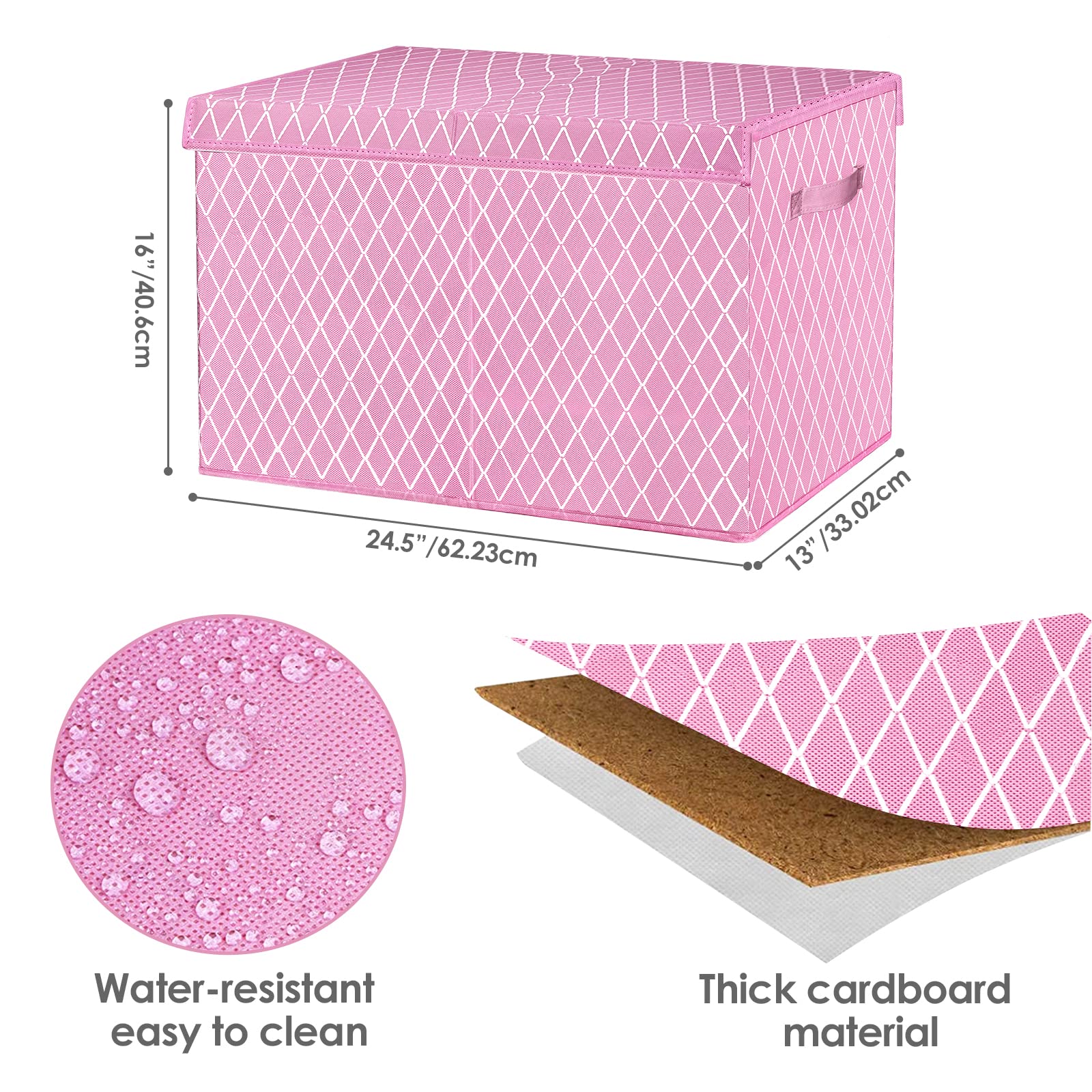 VERONLY large fabric storage bin with sturdy handles for quick clutter pickup