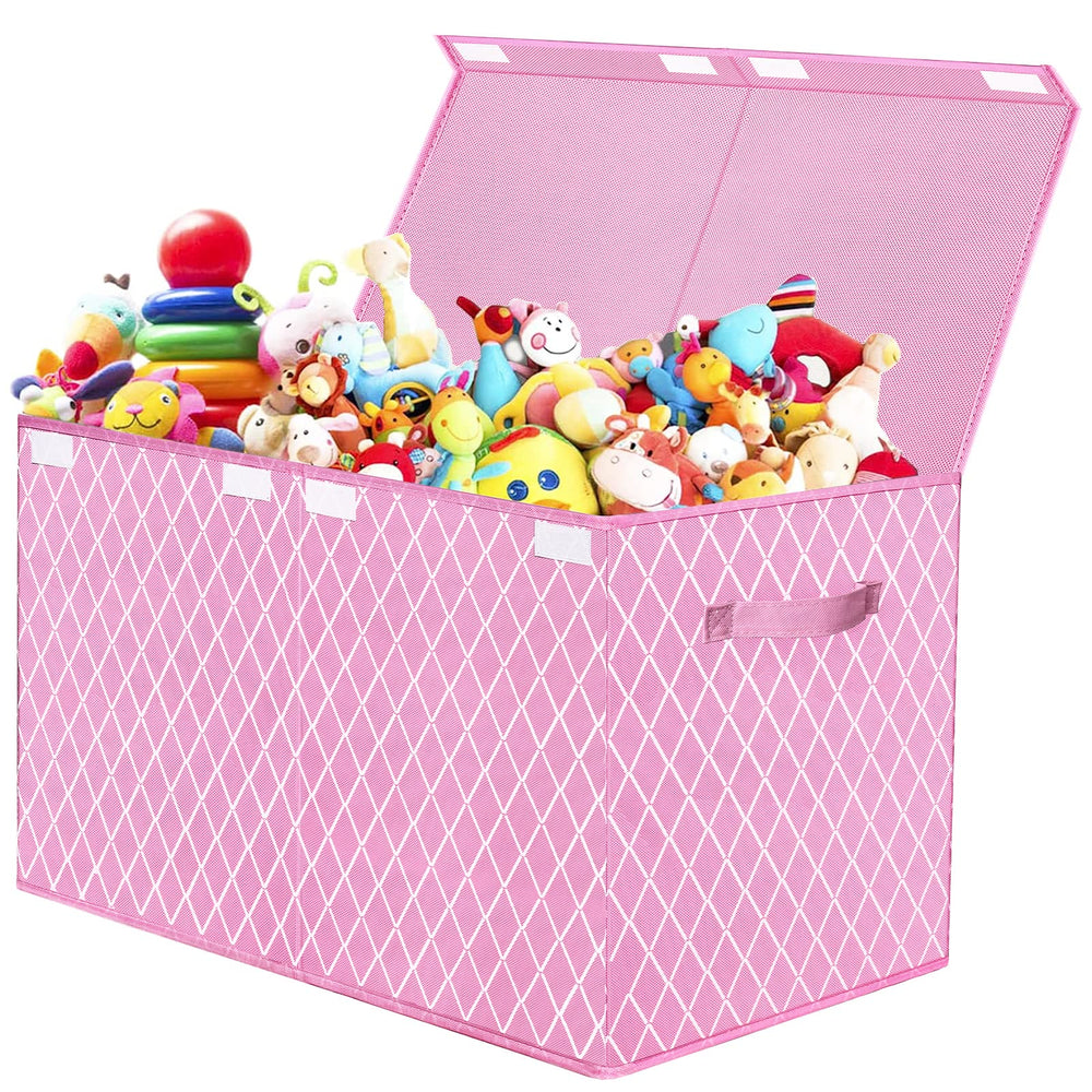 VERONLY toy box pink flip-top lid with ample toy and clothing storage