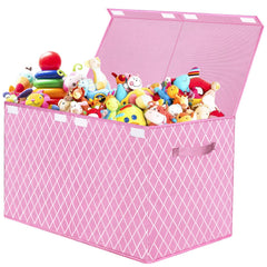 VERONLY toy box pink flip-top lid with ample toy and clothing storage