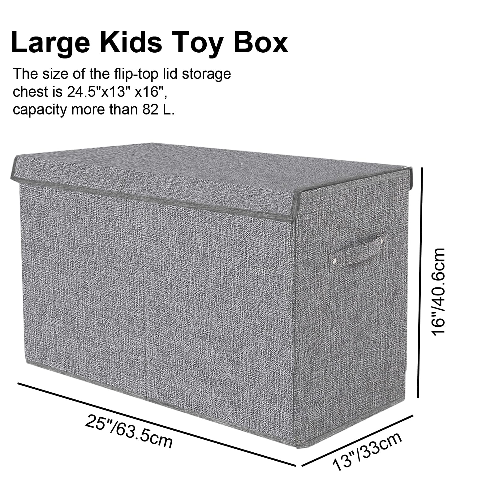 VERONLY foldable toy box gray flat-fold option for compact storage when not in use