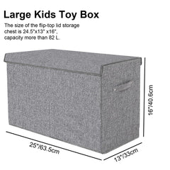 VERONLY foldable toy box gray flat-fold option for compact storage when not in use