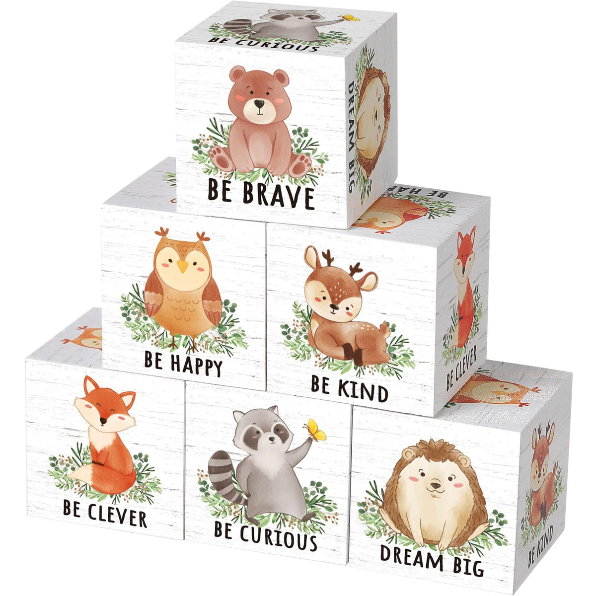 Vertintong woodland blocks bear display for nursery decor and cozy shelf setup
