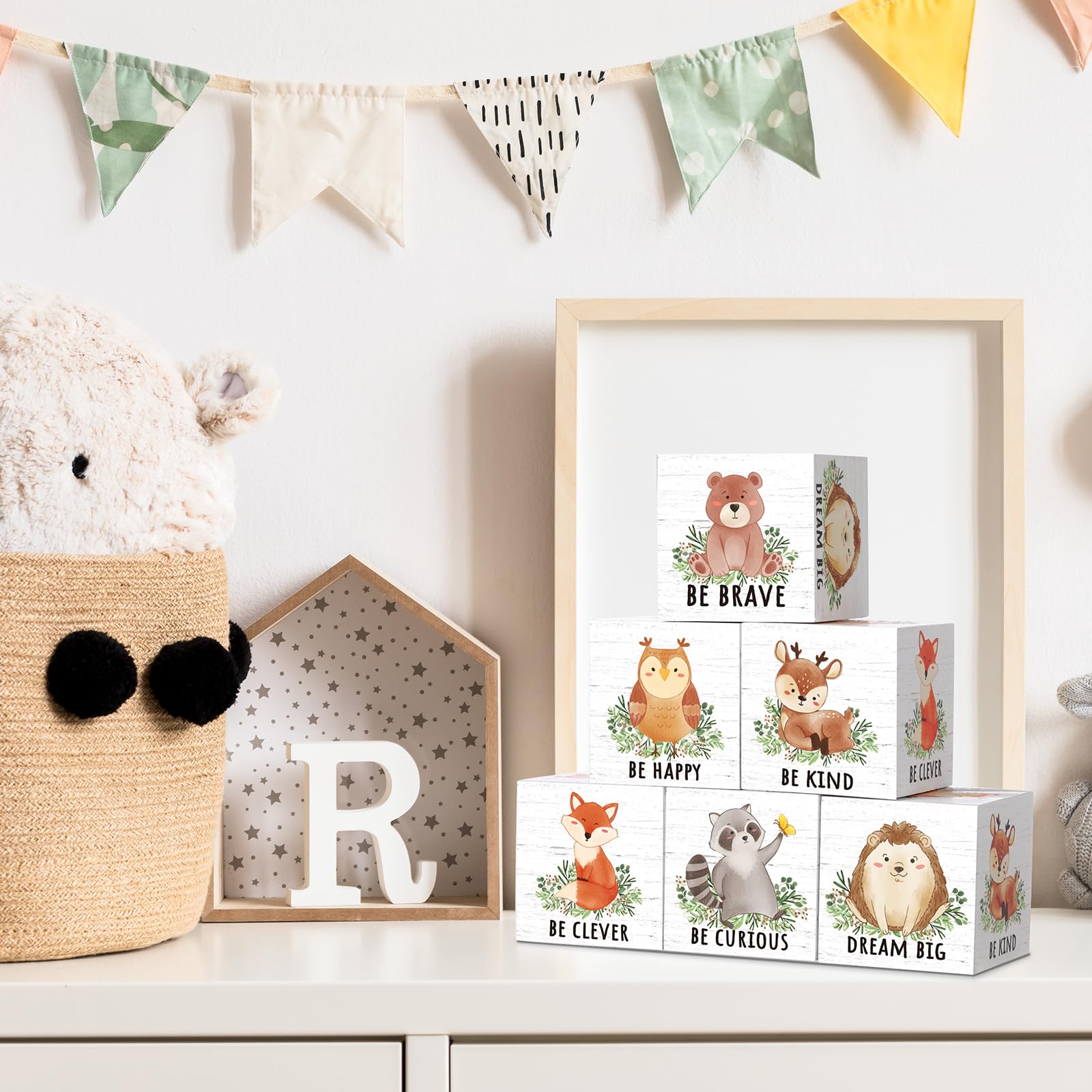 Vertintong woodland blocks owl design creates calming nursery display areas