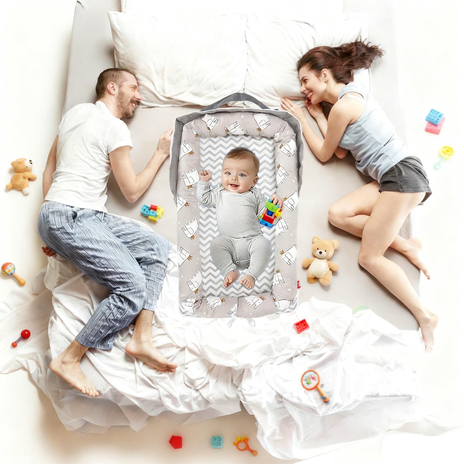 VerveBaby newborn-lounger sit-up-use highlights safe, snug support for early milestones.
