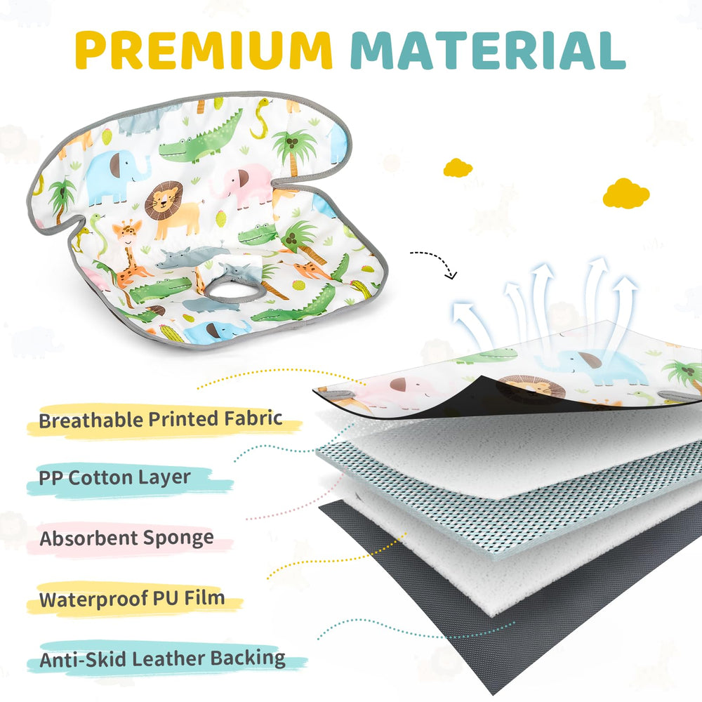 VerveBaby waterproof layers show PU film and durable materials for leaks.