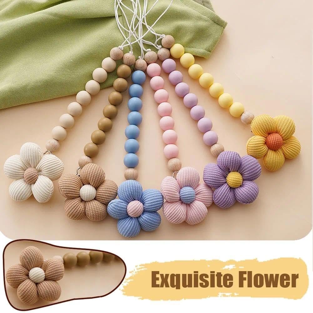 Verxcty silicone beads pacifier clip close-up highlights soft touch and secure attachment
