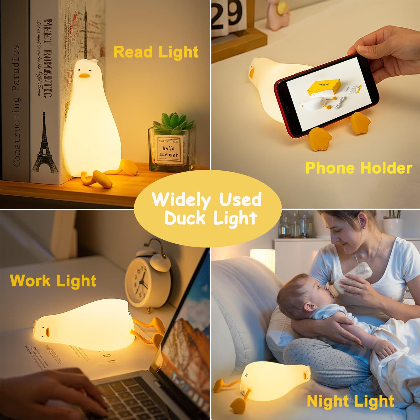 Veryrich duck night light by bedside supports breastfeeding and nighttime routines