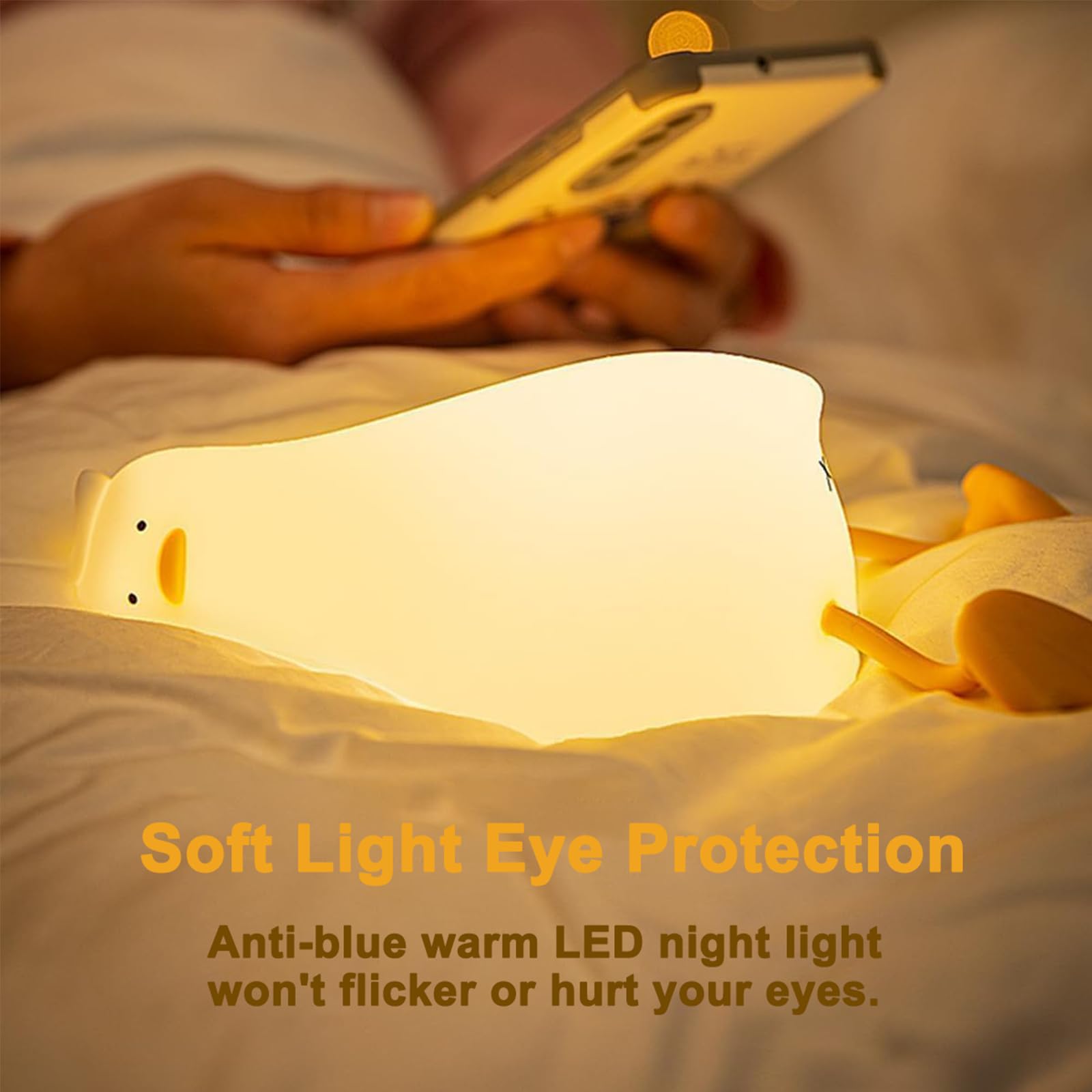 Veryrich duck night light with rechargeable battery for cordless use