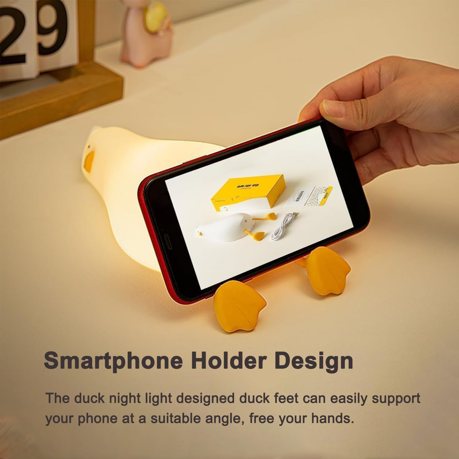 Veryrich duck night light emits warm 3000K glow for eye-friendly ambiance