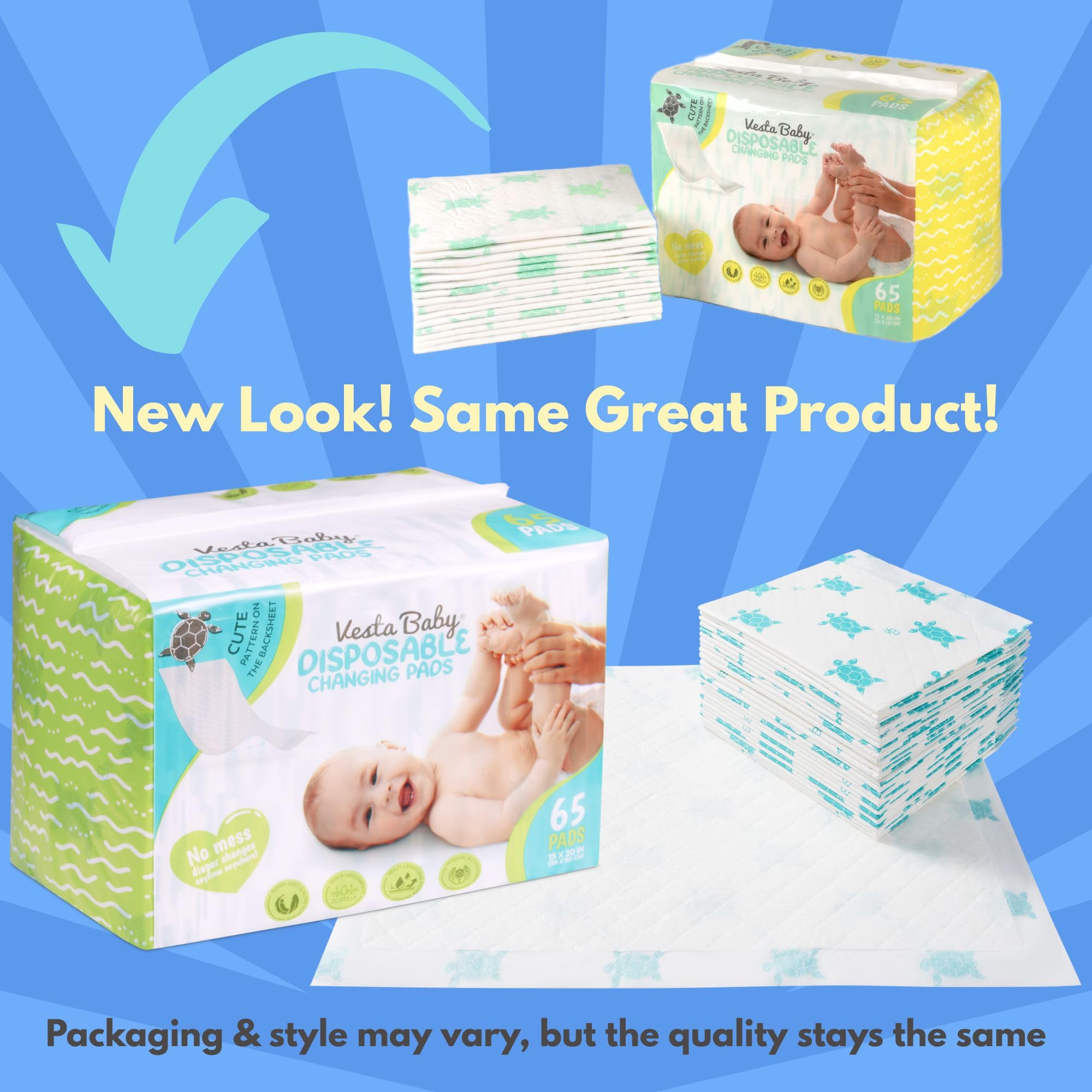 Vesta Baby 65 bed and table protection for clean diaper changes.