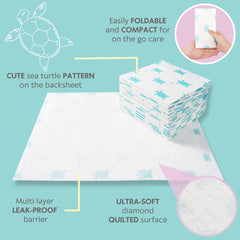 Vesta Baby 65 changing pad 15x20 inch provides ample space for changes.