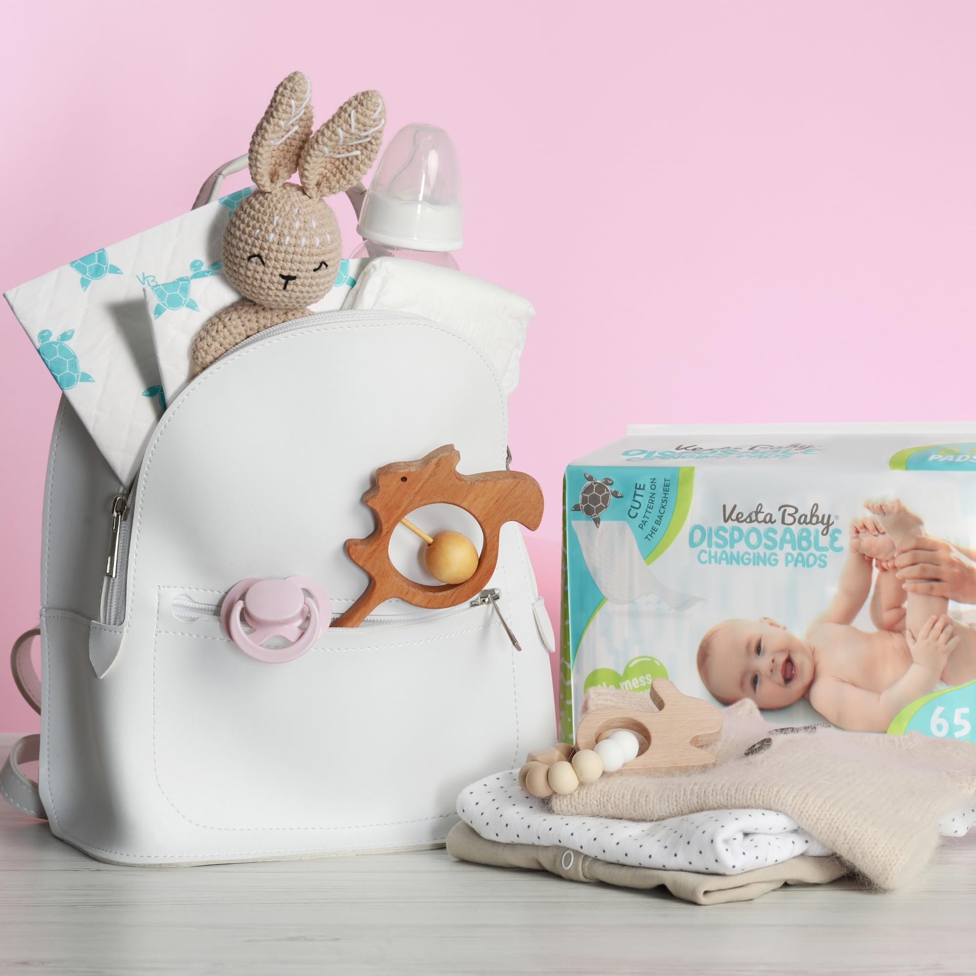 Vesta Baby 65 travel-friendly changing pad ideal for on the go diaper changes.