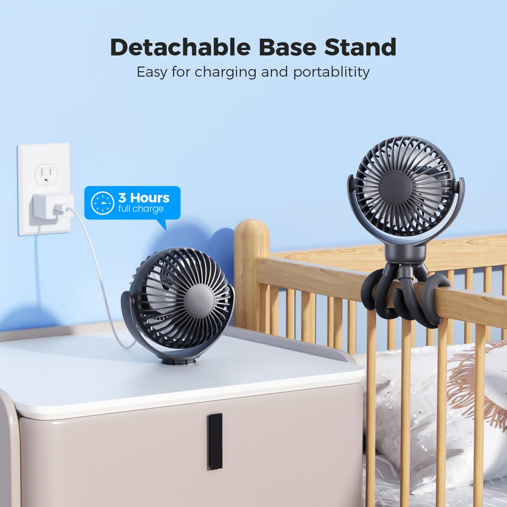 VETIFINAL stroller fan used with crib or car seat for portable cooling