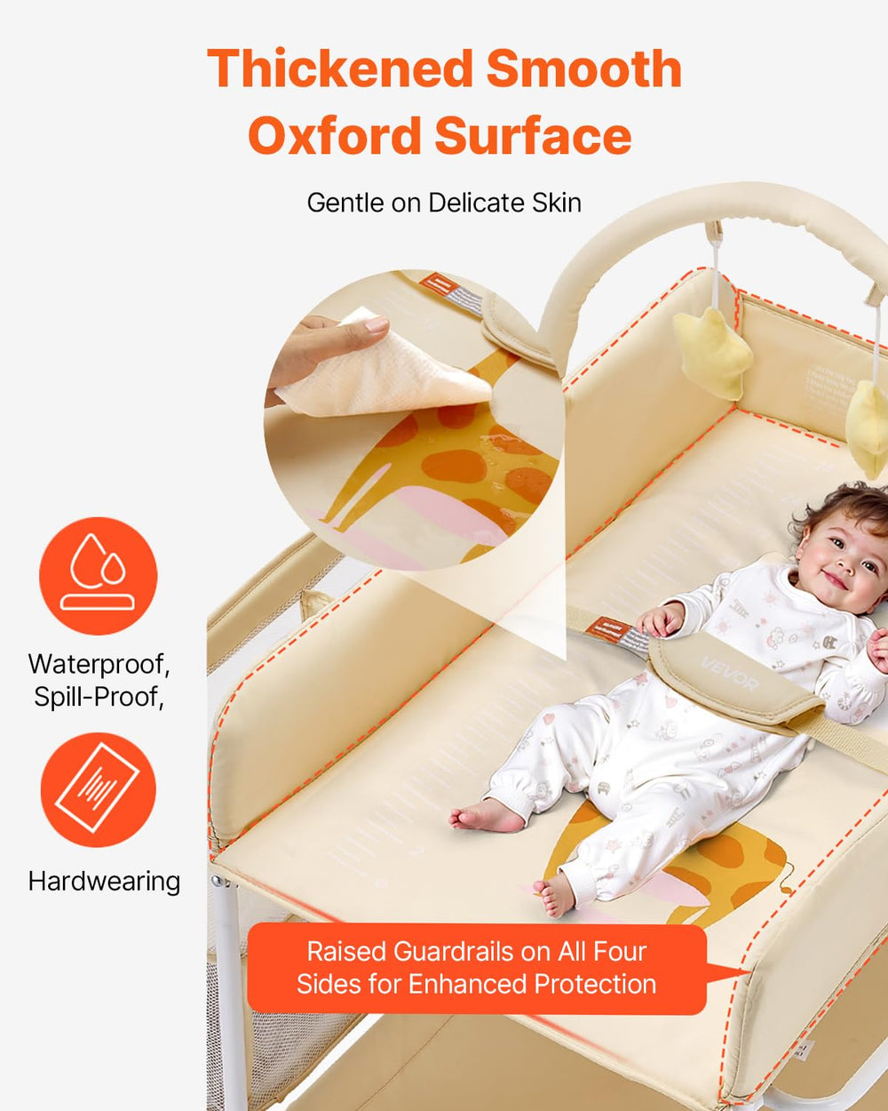 VEVOR Baby Changing Table hanging-rod organizes outfits during care
