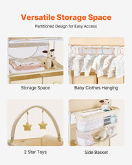 VEVOR Baby Changing Table side-basket keeps wipes and accessories handy