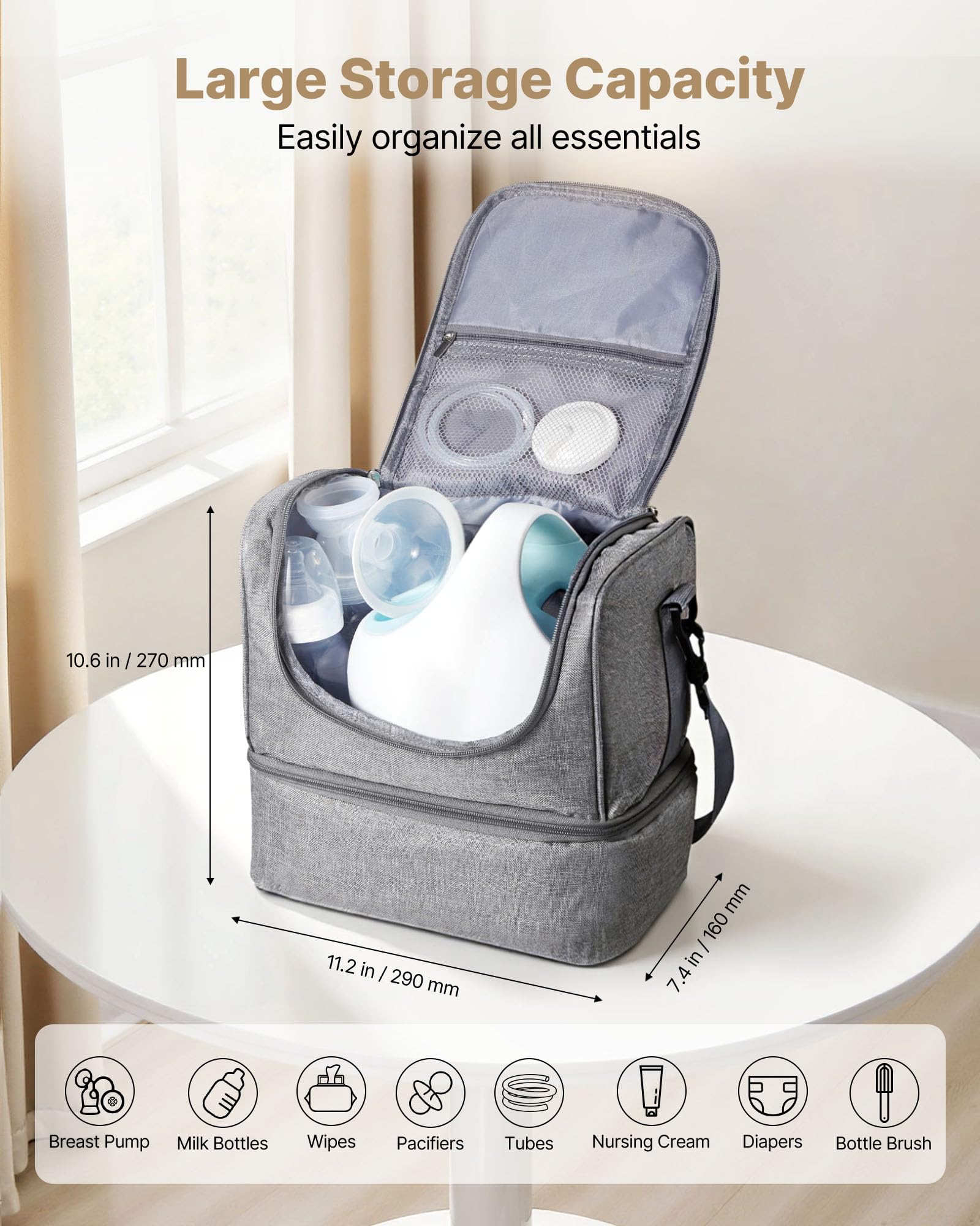 VEVOR bag ice pack slot emphasizes maintaining freshness for hours on the go