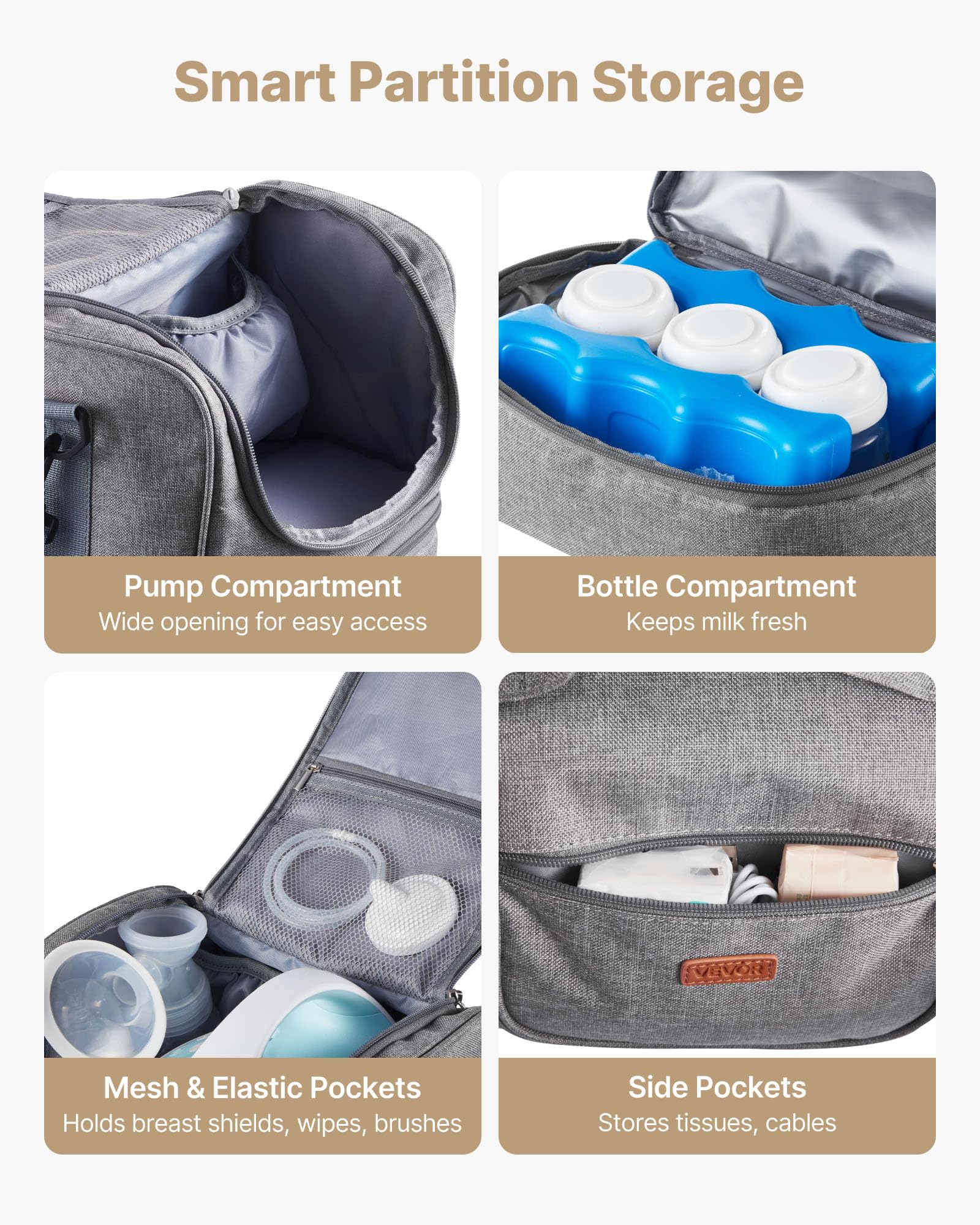 VEVOR waterproof bottom protects contents on public surfaces and during travel