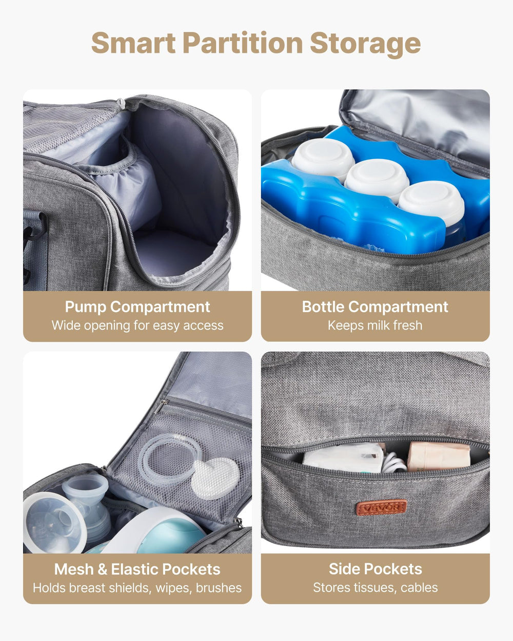 VEVOR waterproof bottom protects contents on public surfaces and during travel