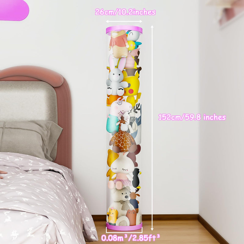 VG1M stuffed animal storage tube neon strip detail adding decorative charm to kids room