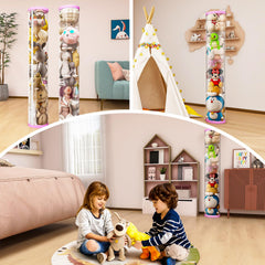 VG1M stuffed animal storage tube transparent body displays toys clearly for quick access