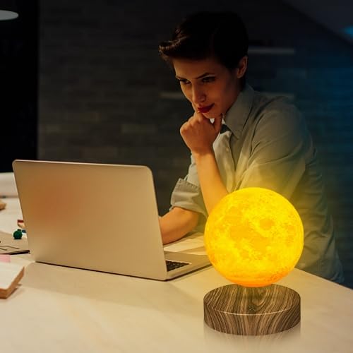 VGAzer levitating moon lamp casts ambient colors for relaxation.