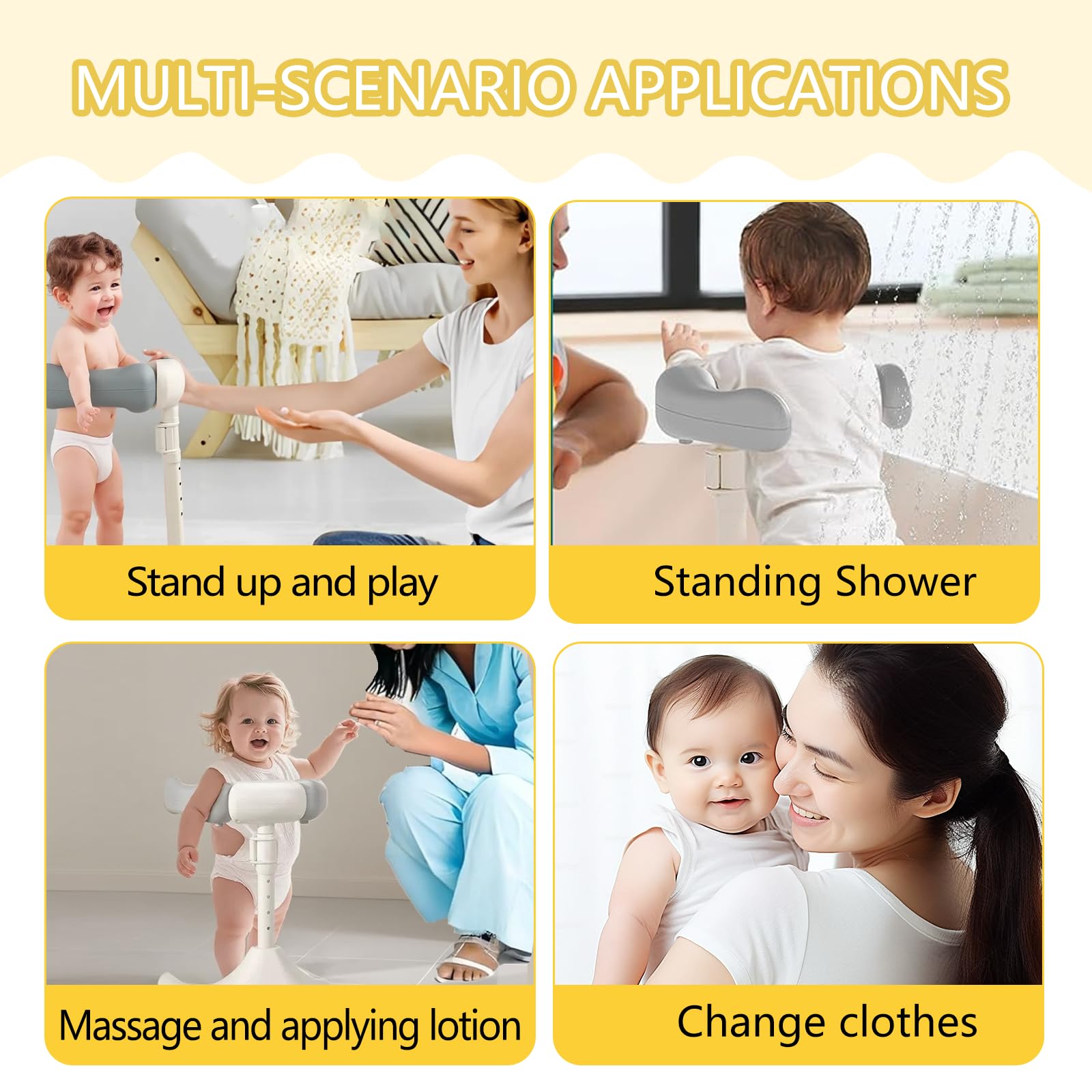 VGIUB shower head holder enables hands-free bathing for safer, efficient cleaning.