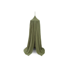 Vhaso cotton kids bed canopy on crib ready for easy assembly and nursery decoration.