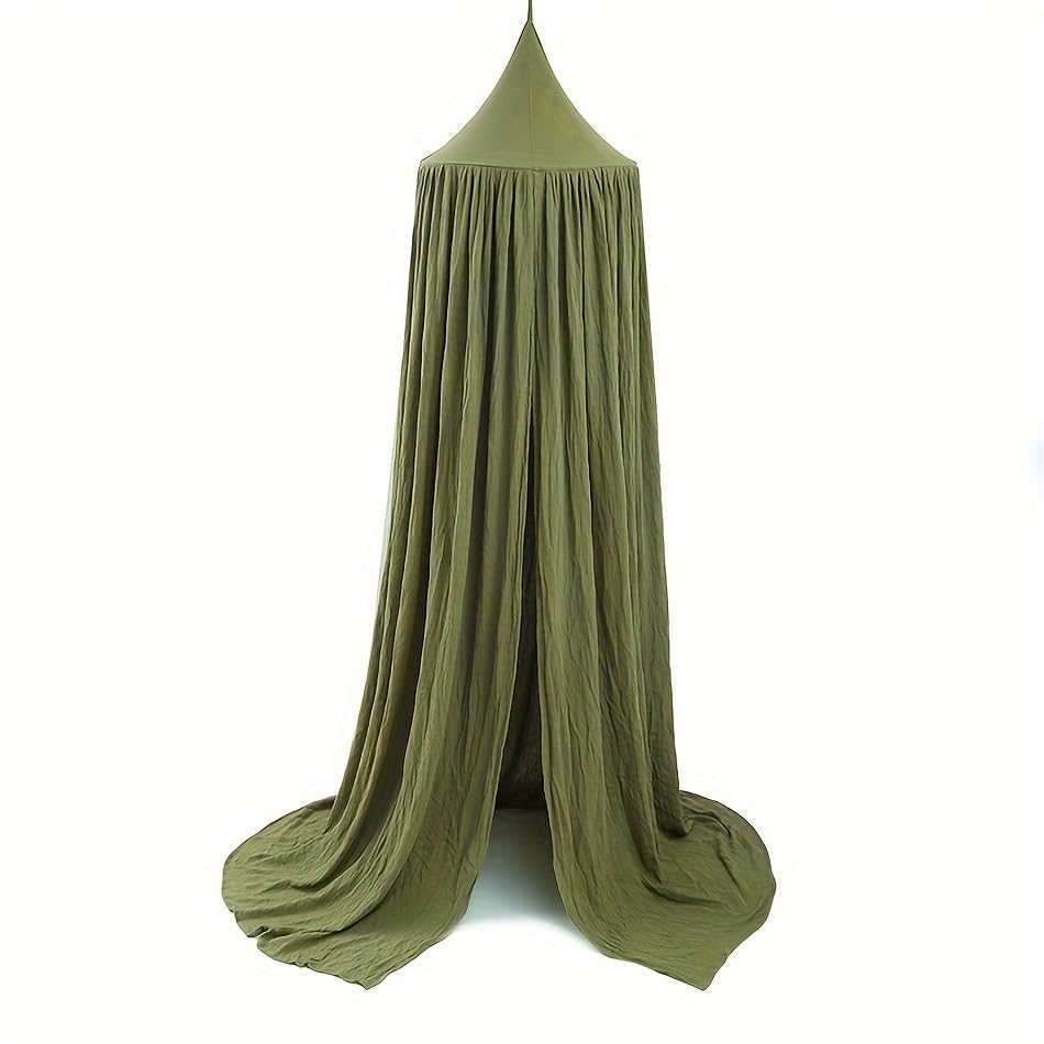 Vhaso cotton kids bed canopy over crib for a calm nap time and privacy.