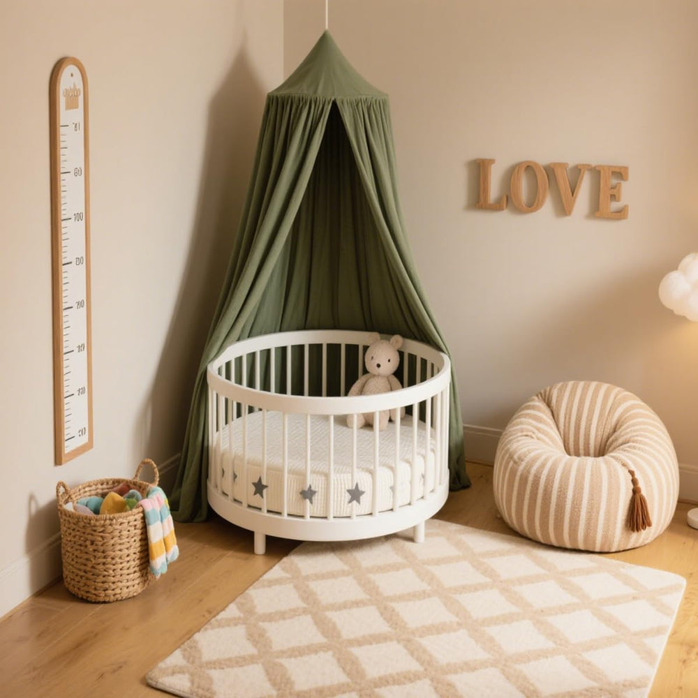 Vhaso cotton kids bed canopy includes installation accessories for quick setup.