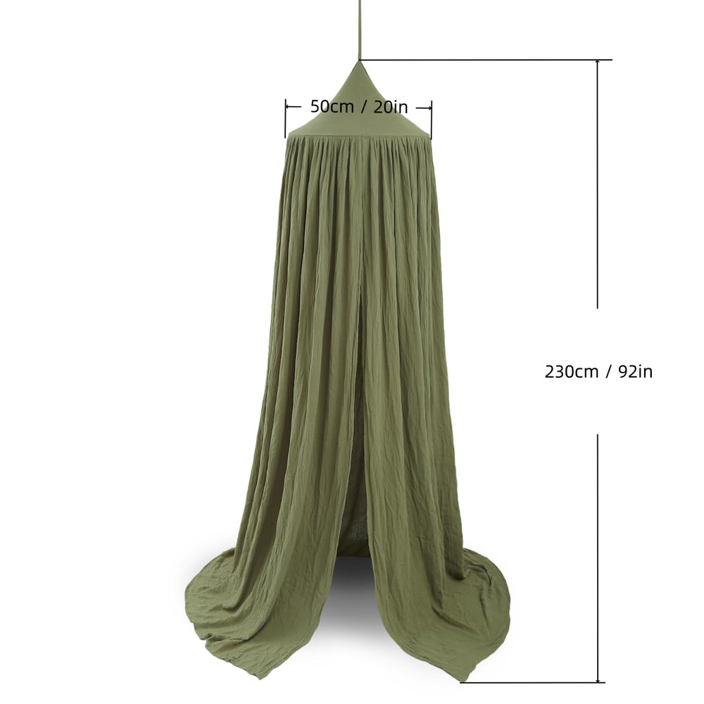 Vhaso cotton kids bed canopy pastel green complements nursery decor while blocking light.