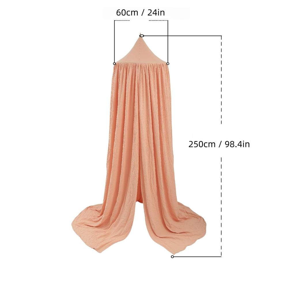 Vhaso pastel pink canopy brightens nurseries for boys and girls alike.