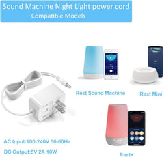 VHBW 5V power cord Rest Plus, travel-friendly replacement for reliable sleep routines.