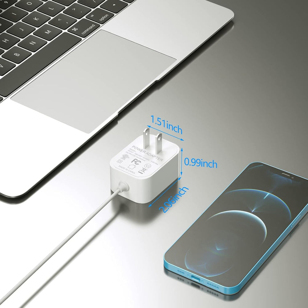 VHBW Safety-certified adapter label, ETL/CE/FCC/RoHS compliant for home use.