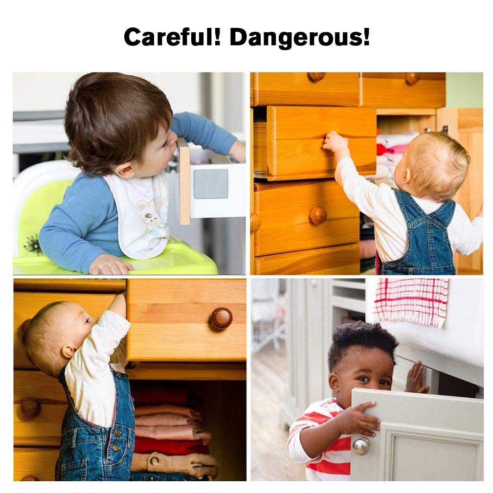 Viaky latch securing a cupboard shows easy, tool-free installation