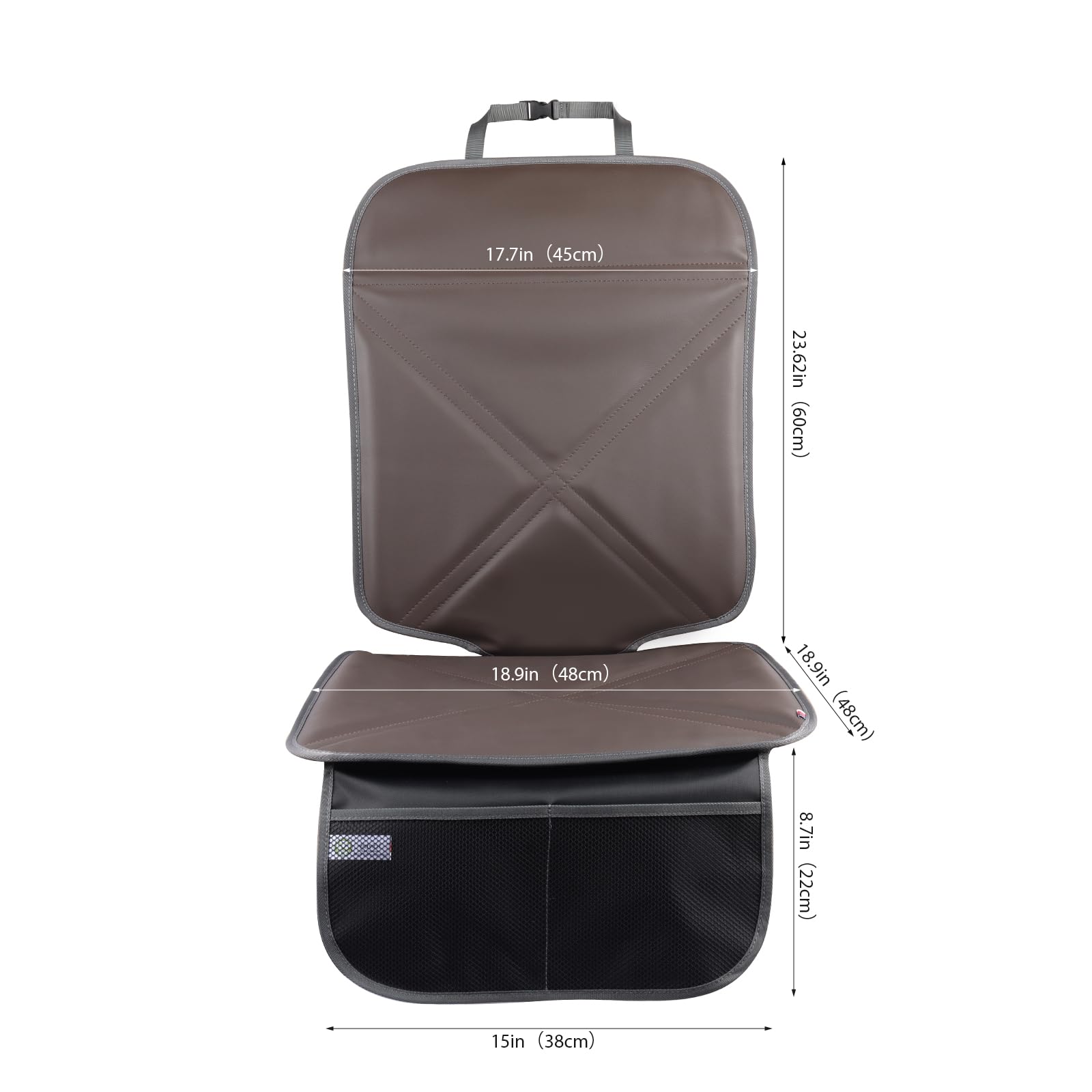 Viaviat car seat protector kick mat pocket keeps snacks organized on the go