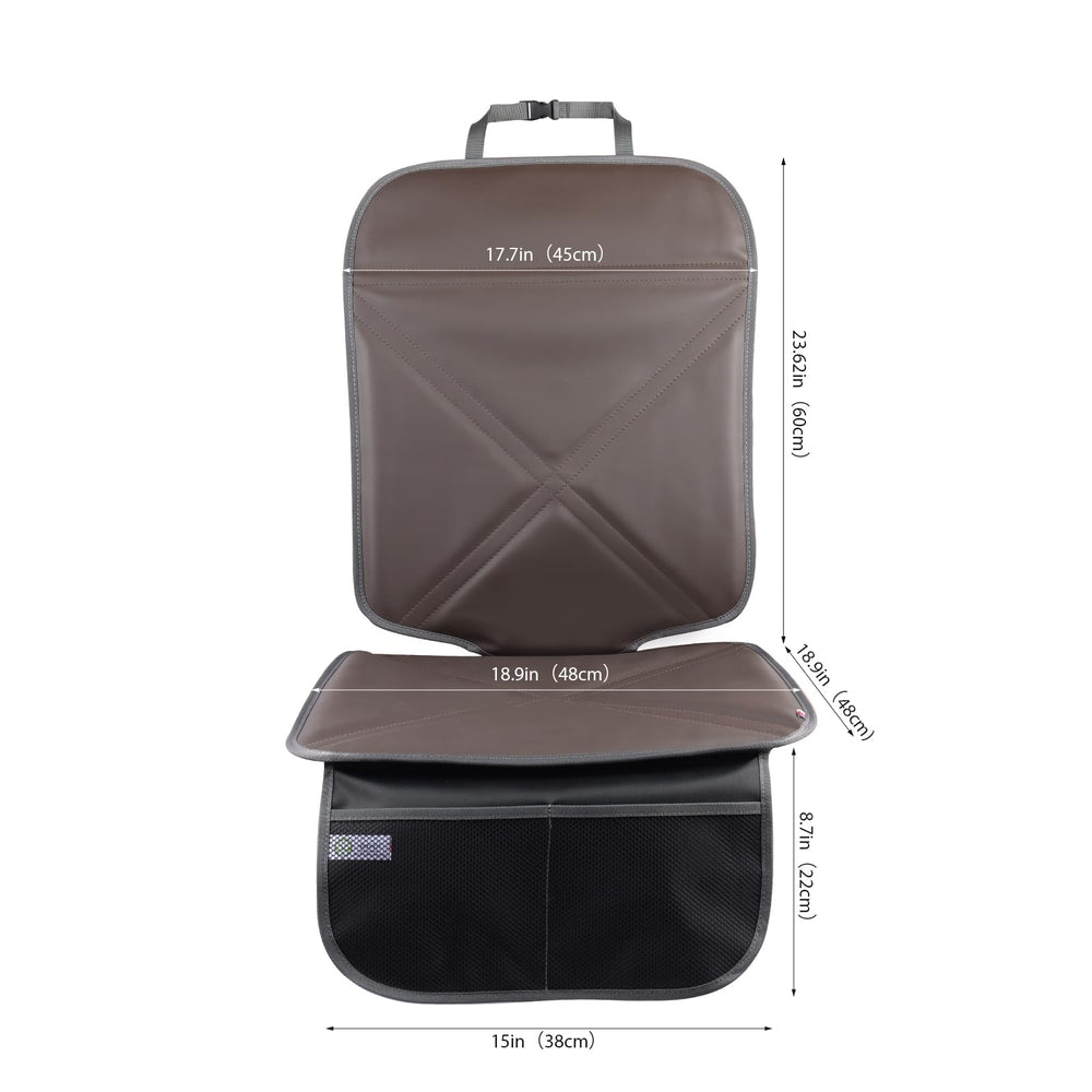 Viaviat car seat protector kick mat pocket keeps snacks organized on the go