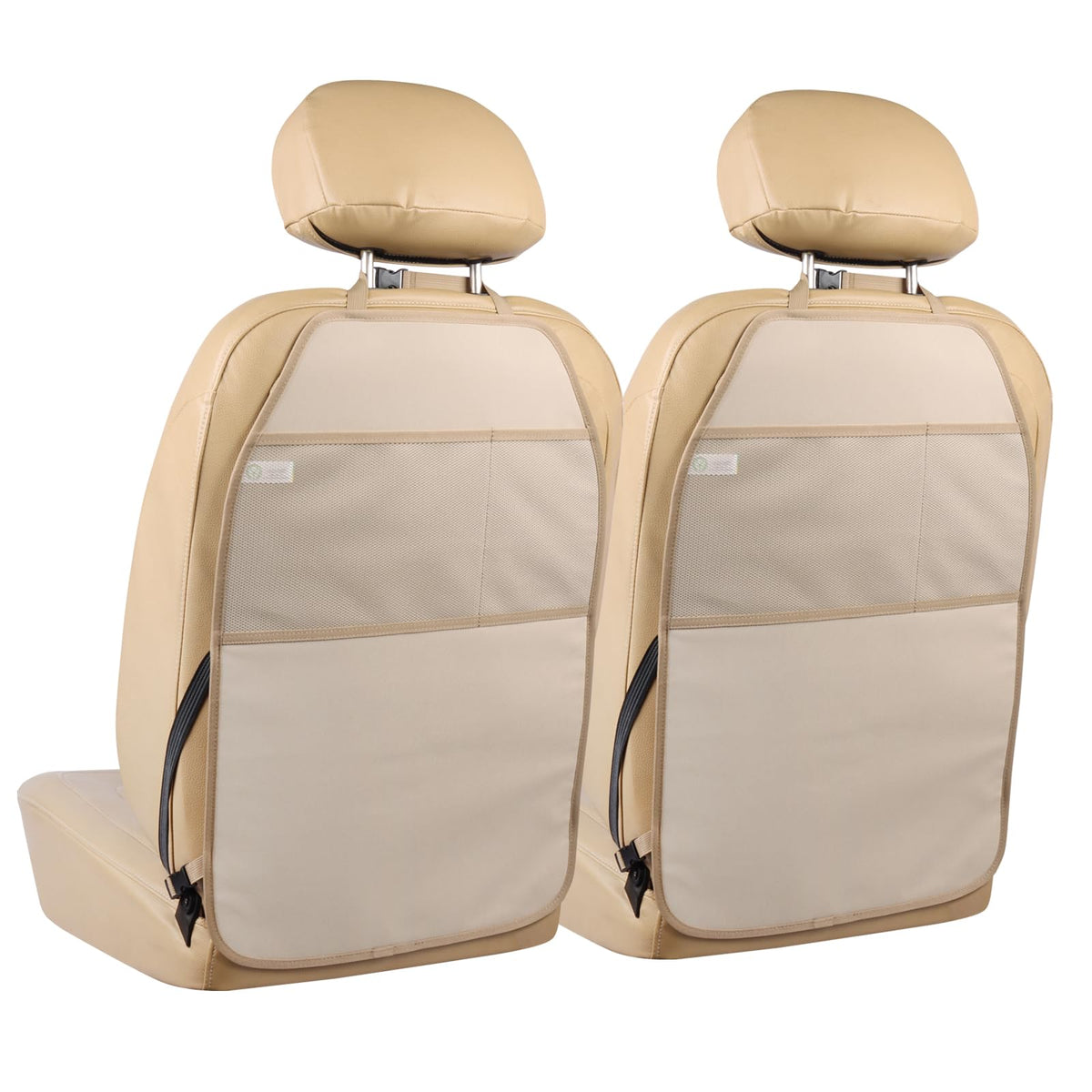 Viaviat car seat protector front view with large kick mats shielding upholstery