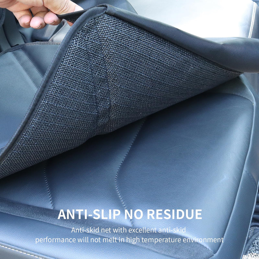 Viaviat non-slip backing helps prevent shifting on leather seats.