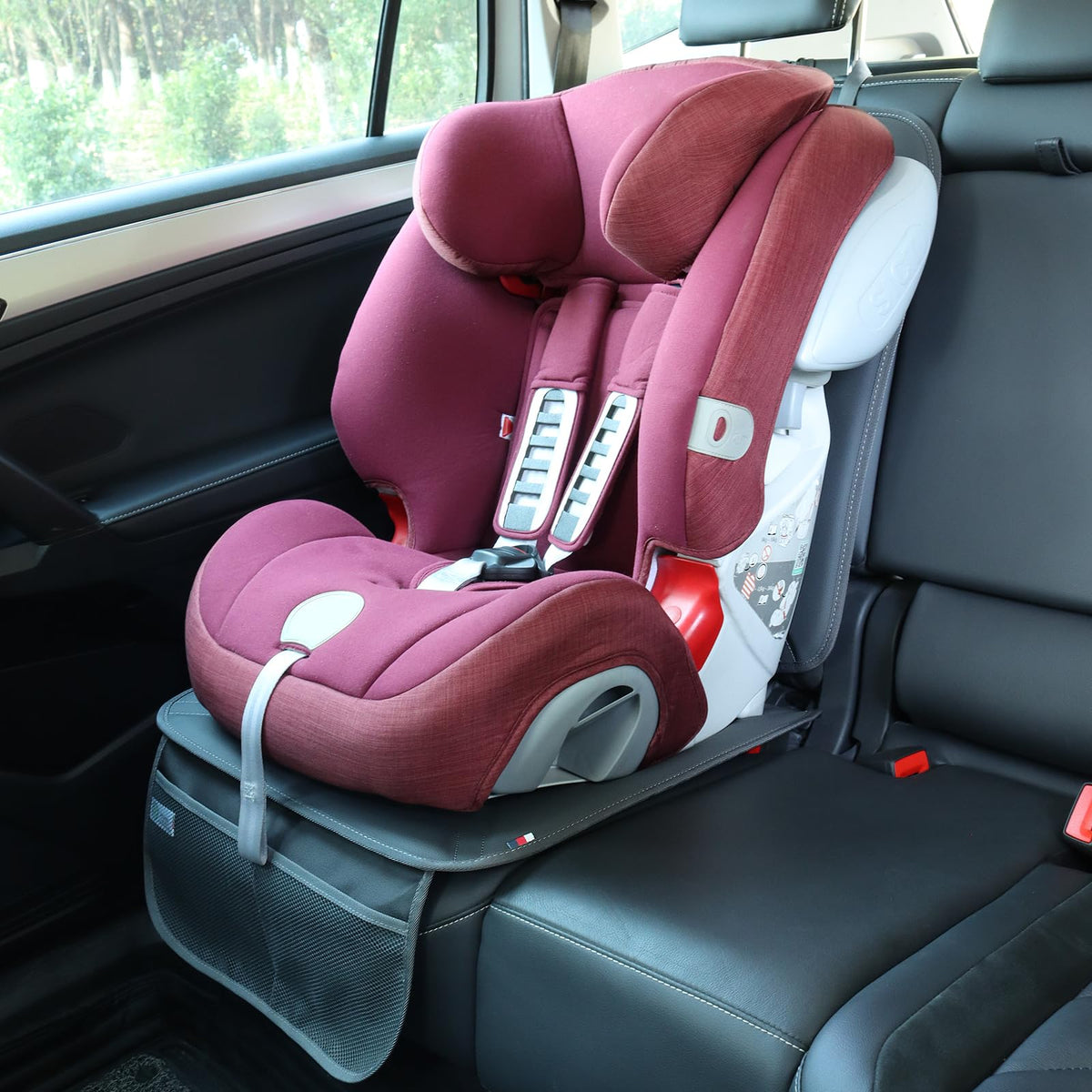 Viaviat car seat protector two pockets for snacks and small items during trips