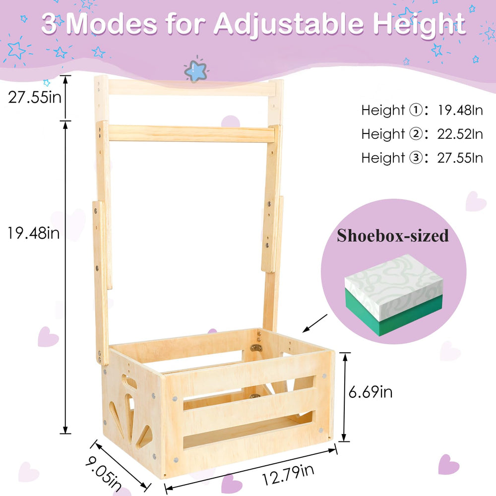 Vibaruta wooden baby shower crate extended-hanger-rack enables versatile carrying
