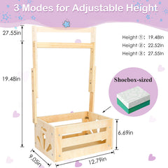 Vibaruta wooden baby shower crate extended-hanger-rack enables versatile carrying