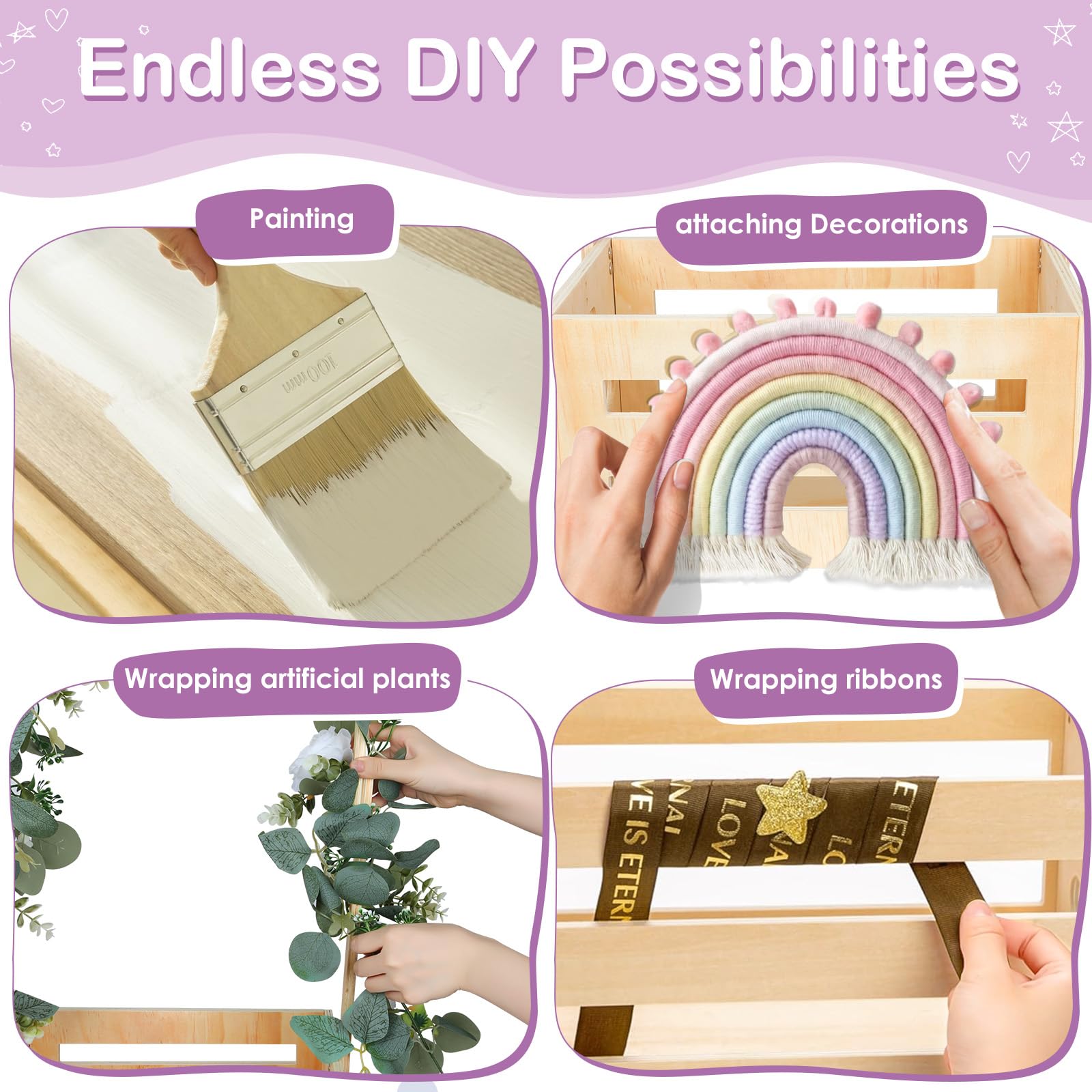 Vibaruta wooden baby shower crate gift-display elevates present presentation