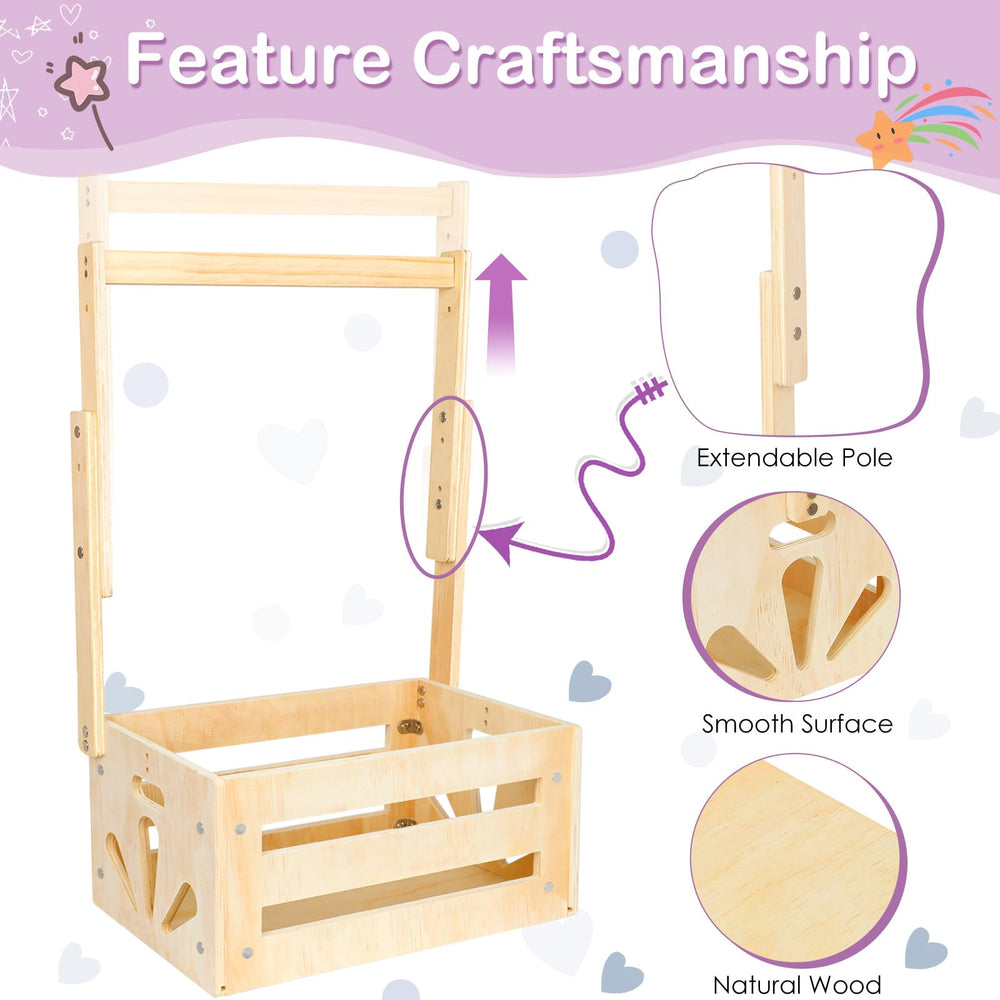 Vibaruta wooden baby shower crate hollowed-patterns sides add elegant decor